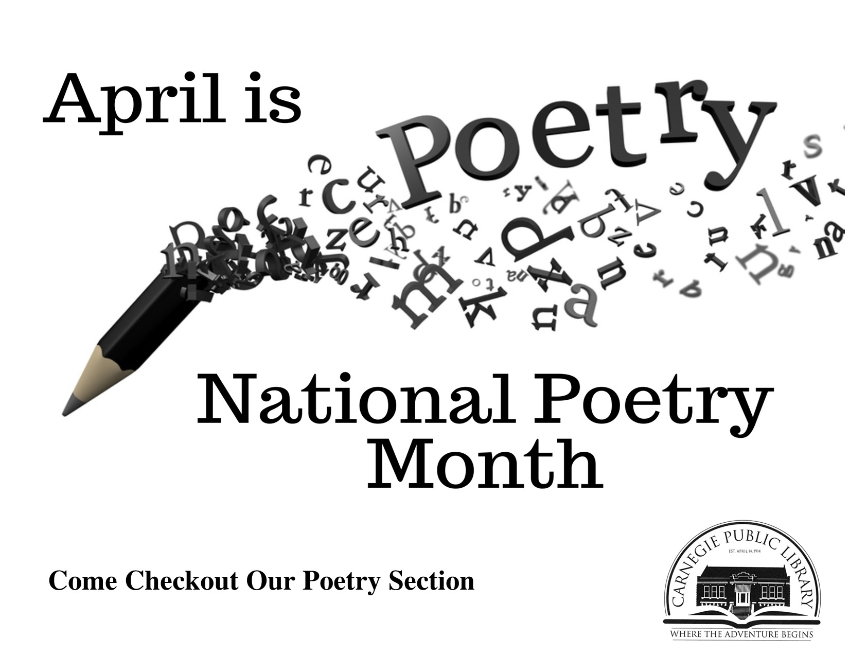 Poetry Month Carnegie Public Library